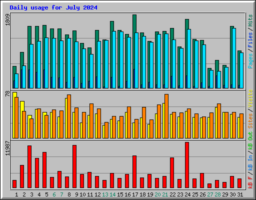 Daily usage for July 2024