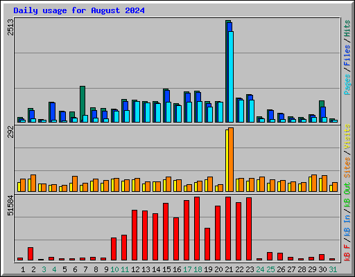 Daily usage for August 2024